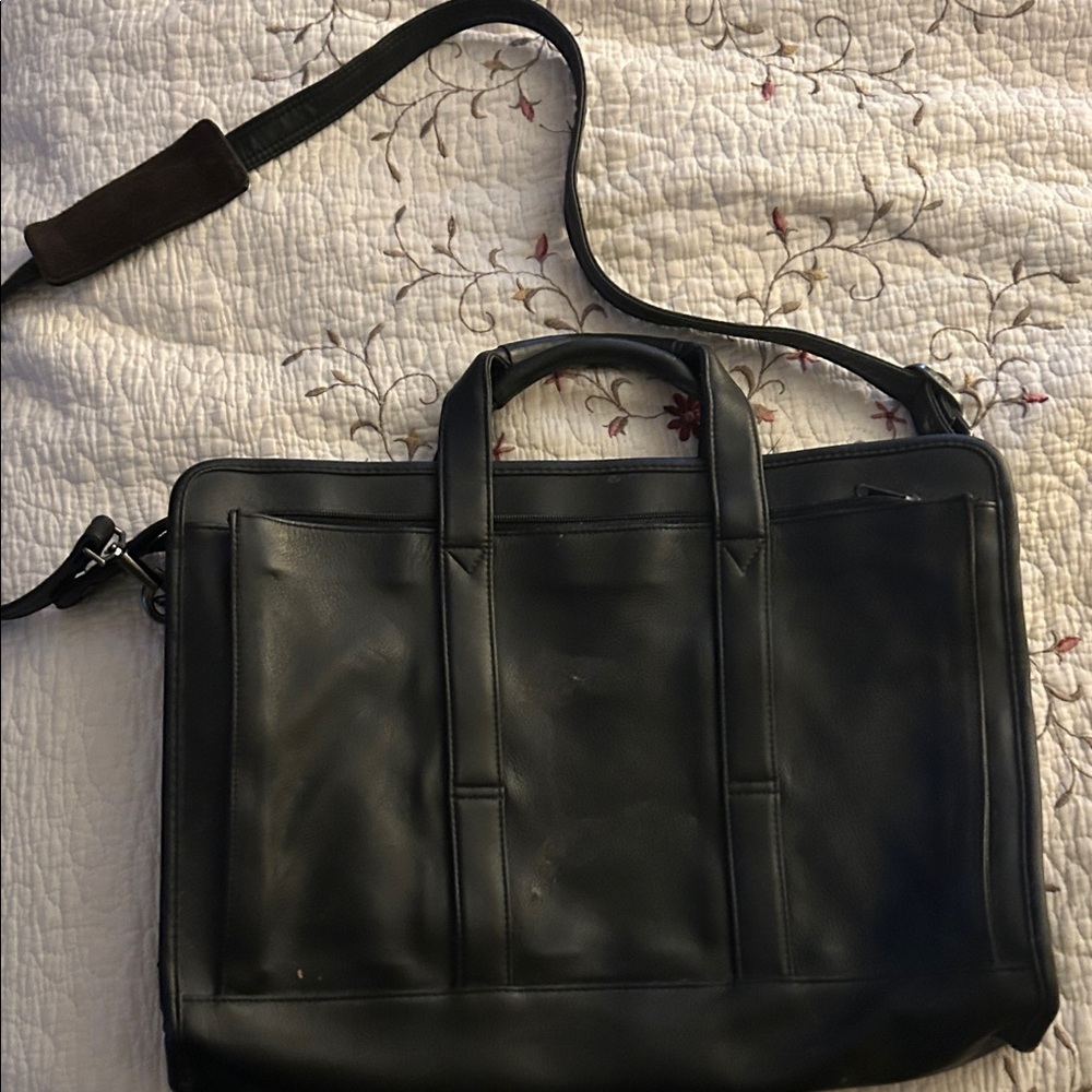 Black Leather Men's Briefcase